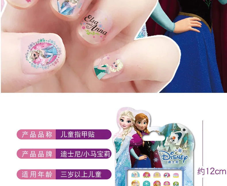 Disney girls cartoon frozen Makeup Toy Nail Stickers Toy Princess Mickey Minnie Mouse for kids gift