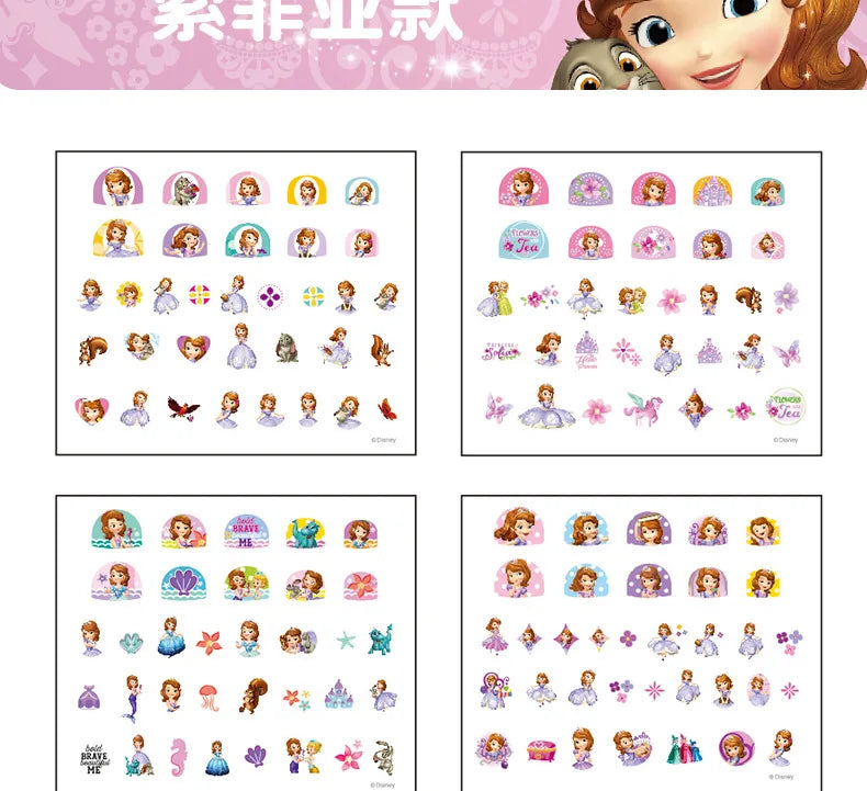 Disney girls cartoon frozen Makeup Toy Nail Stickers Toy Princess Mickey Minnie Mouse for kids gift
