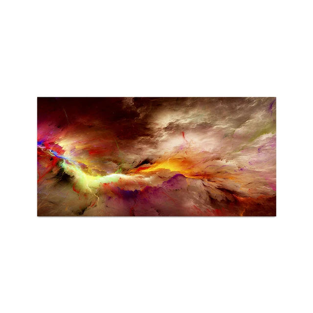 Home Room Decor Light Blue Gold Geometric Clouds Modern Abstract Canvas Decor Clouds Wall Canvas Abstract Art