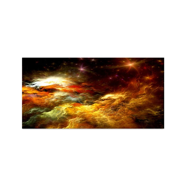 Home Room Decor Light Blue Gold Geometric Clouds Modern Abstract Canvas Decor Clouds Wall Canvas Abstract Art