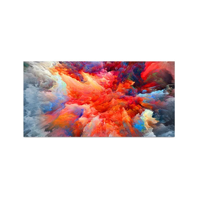 Home Room Decor Light Blue Gold Geometric Clouds Modern Abstract Canvas Decor Clouds Wall Canvas Abstract Art