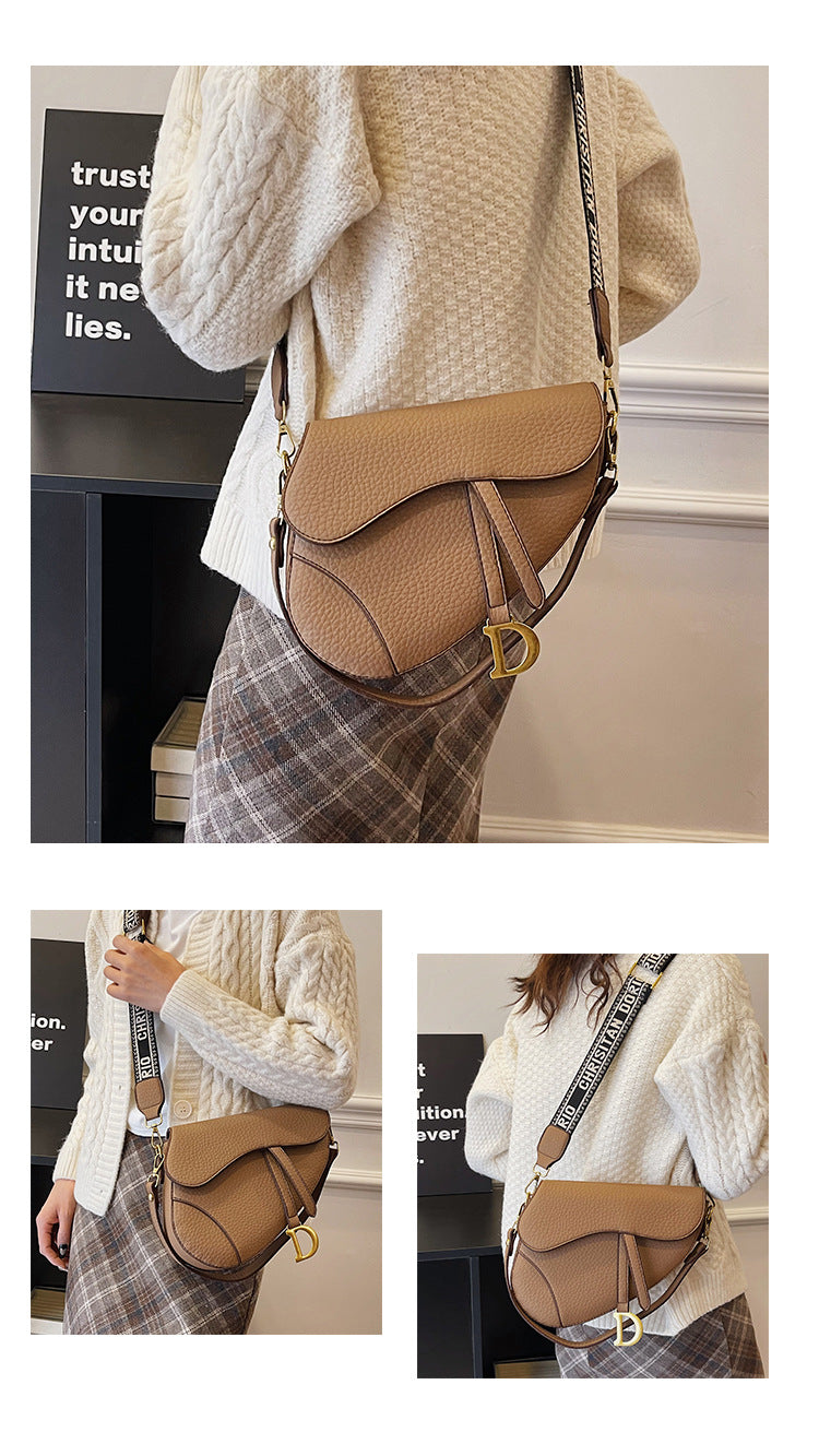 Fashionable and Trendy Women's Saddle Bag with Armpit Strap, 2025 Cross-border New Design, Exclusive and Casual Single Bag