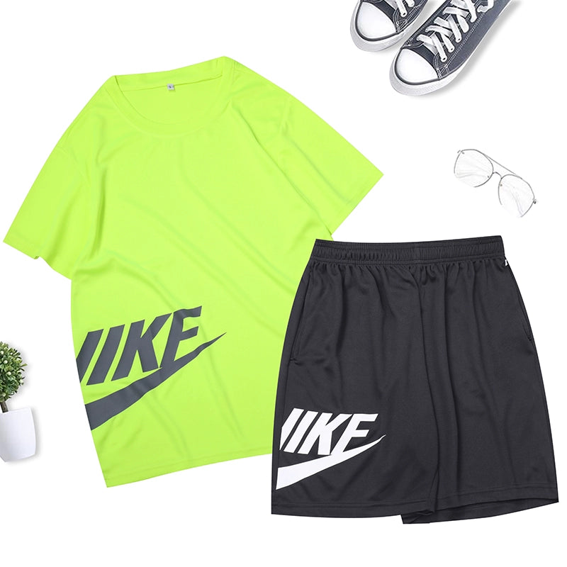 Men's Summer Short Sleeve Quick Drying Clothes Workout Exercise Outfit