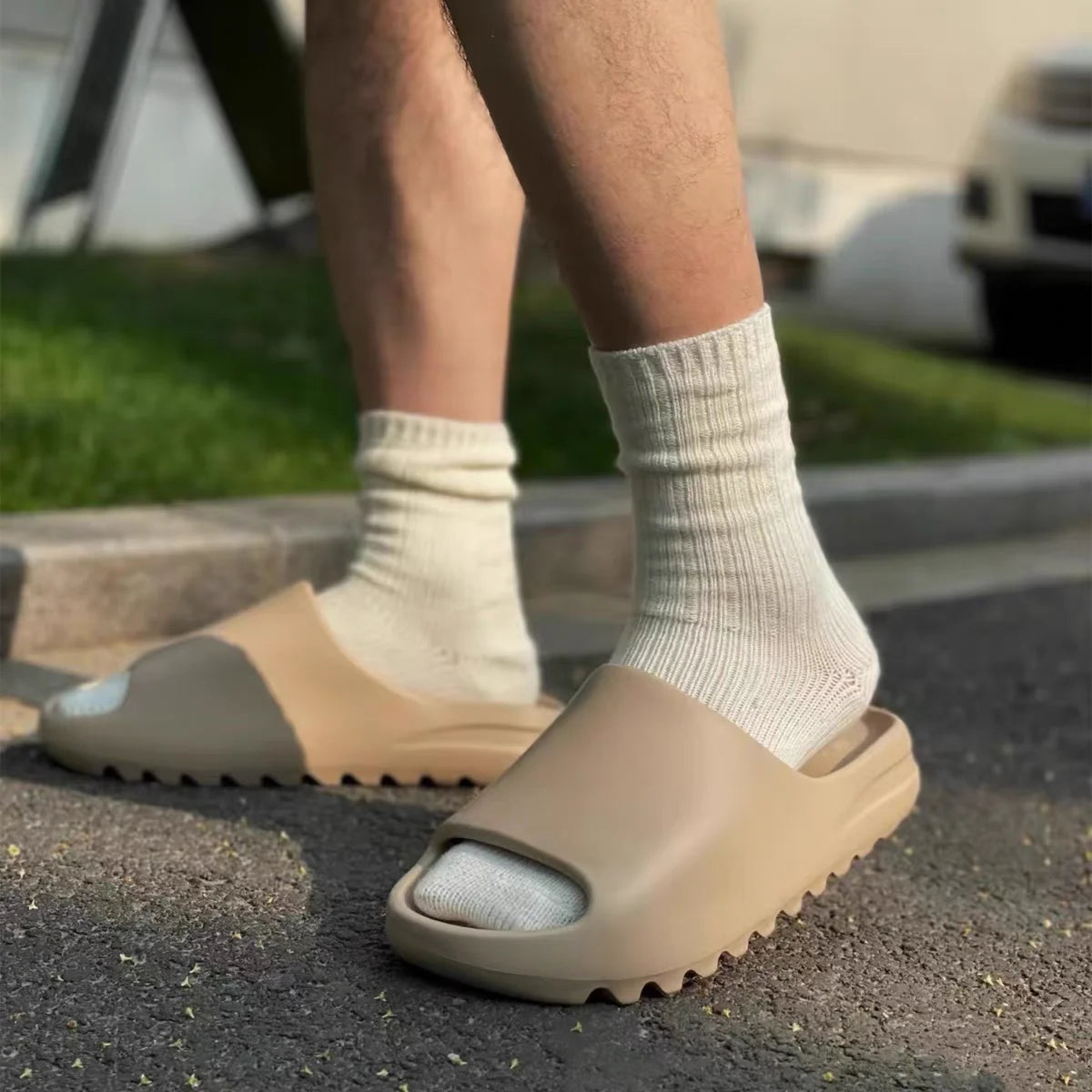 Summer Slippers Men Women Indoor Eva High Soft Bottom Sandals Open Toe Trend Slides Light Beach Shoes Slippers