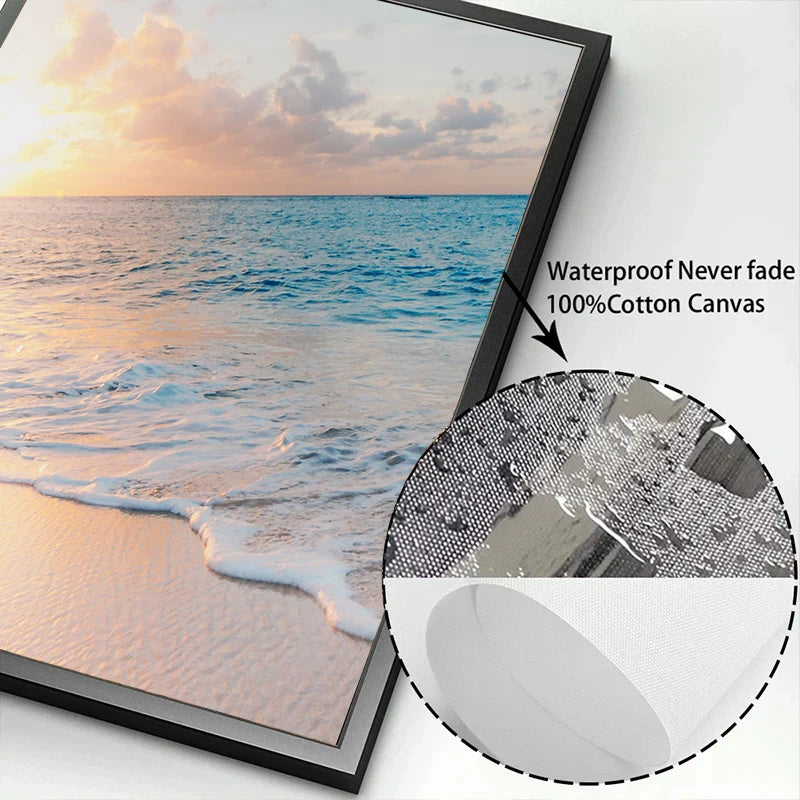Natural Seascape Blue Sea Beach Landscape Posters and Prints Modern Canvas Painting Wall Art Picture for Living Room Home Decor
