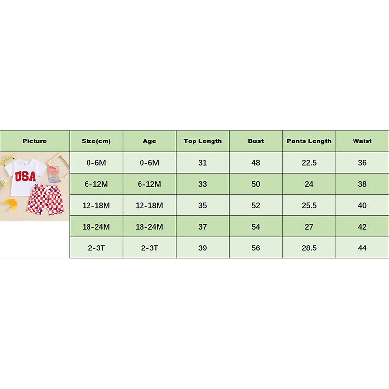 Pudcoco 4th of July Toddler Boy Outfits Fuzzy Letter Embroidery T-Shirt Stars Patrtern Checkerboard Shorts 2Pcs Clothes Set 0-3T