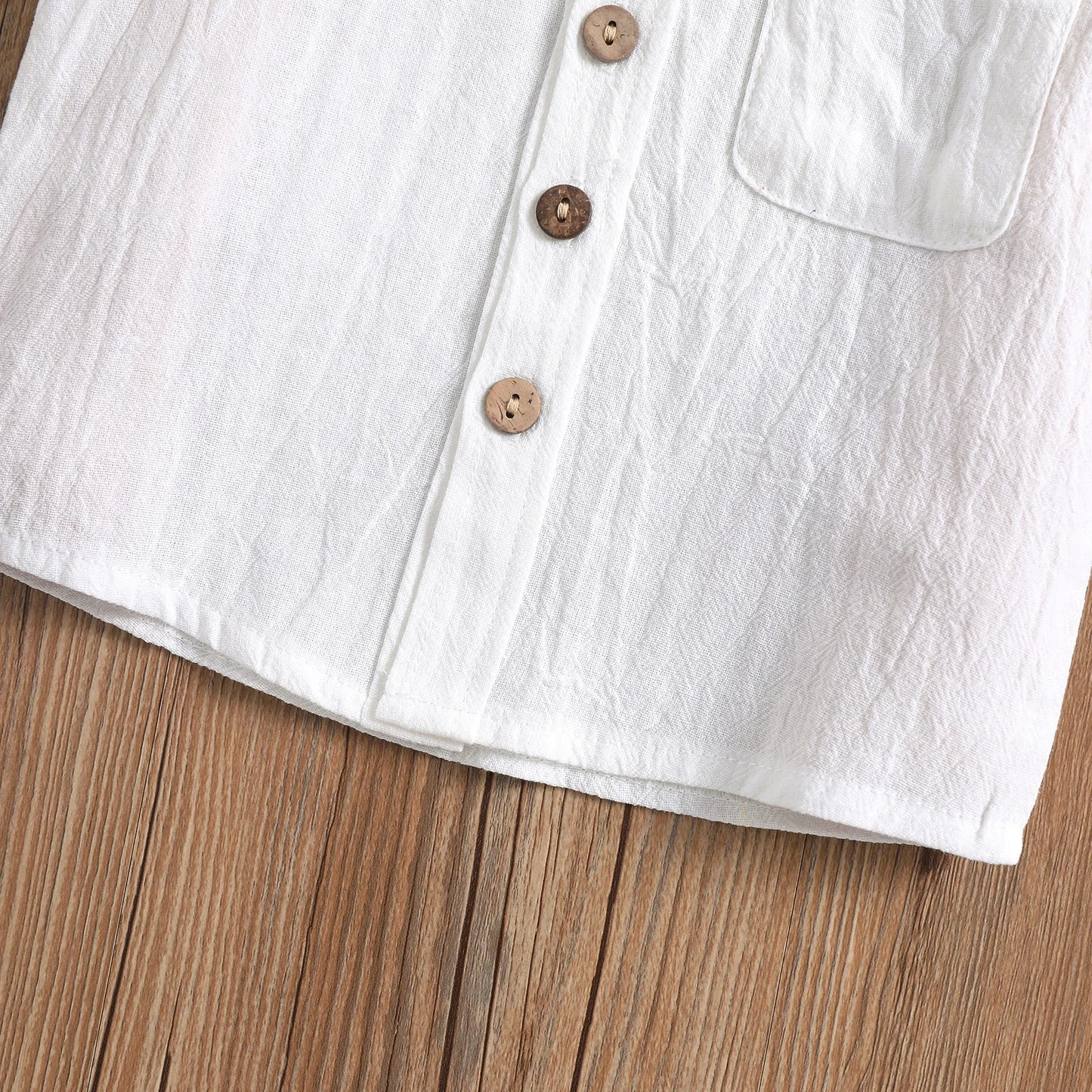 2022-03-09 Lioraitiin 0-4Years Toddler Baby Girl Boy Summer Clothing Set Short Sleeve Solid Turn-Down Collar Shirt Shorts