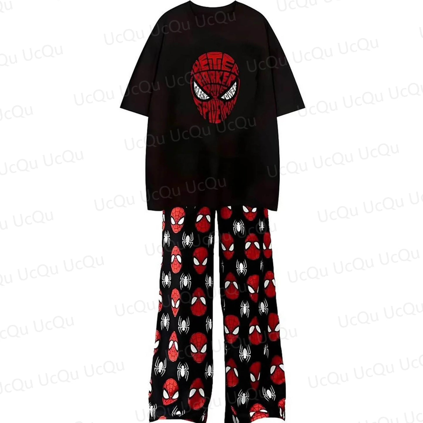 2025 Summer The Spider-Man Sexy crop top T-Shirt With Pajama pants Oversized Suit For Adult/Kids Couple's outfit Gift