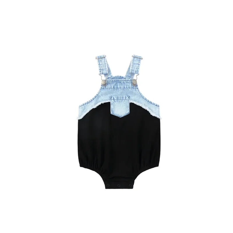 AP washed jeans patch collection children boys girls spring summer denim casual family matching clothing jumper tee skirt