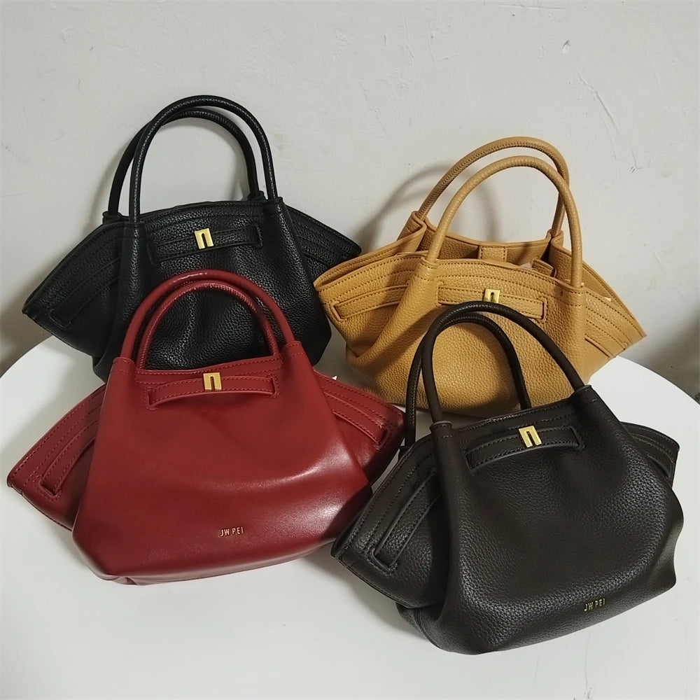 JW PEI 2025New Women's Canvas Brown Crossbody Shoulder Bag Mini Vegan Leather Tote Bag Handbag Dumpling Bag High Quality Leather