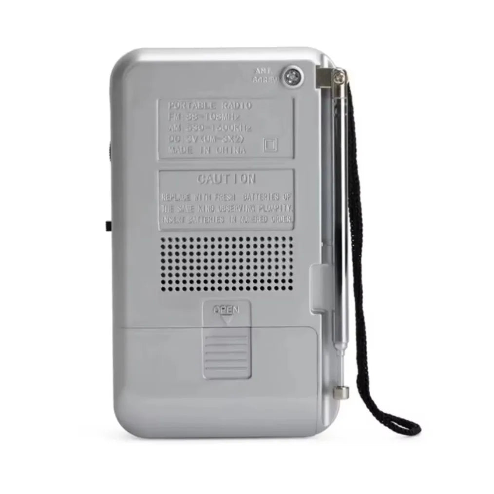 ICF-961 Portable Pocket Radios AM FM 3.5mm AUX Mini Walkman 2 x AA Battery Outdoor Stereo Radio for Walking Hiking Camping