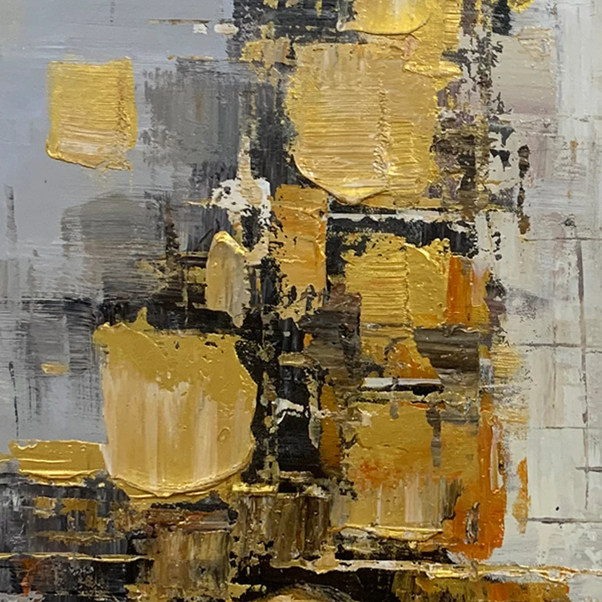 100% Hand Painted,Gold, Grey, Beige, Black ,Textured Painting, Acrylic Abstract Oil Painting, Wall Decor Living Room, Office Wal