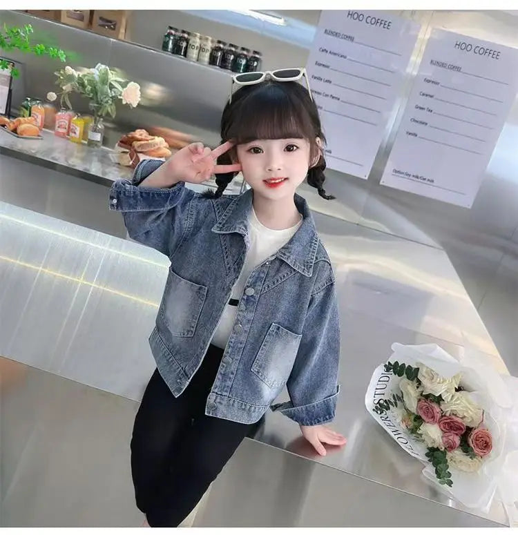 Disney Boys Girls Denim Jacket Children's Minnie Daisy Lightning Mcqueen Cartoon Long Sleeve Fashion Coat Kids Clothes Outerwear