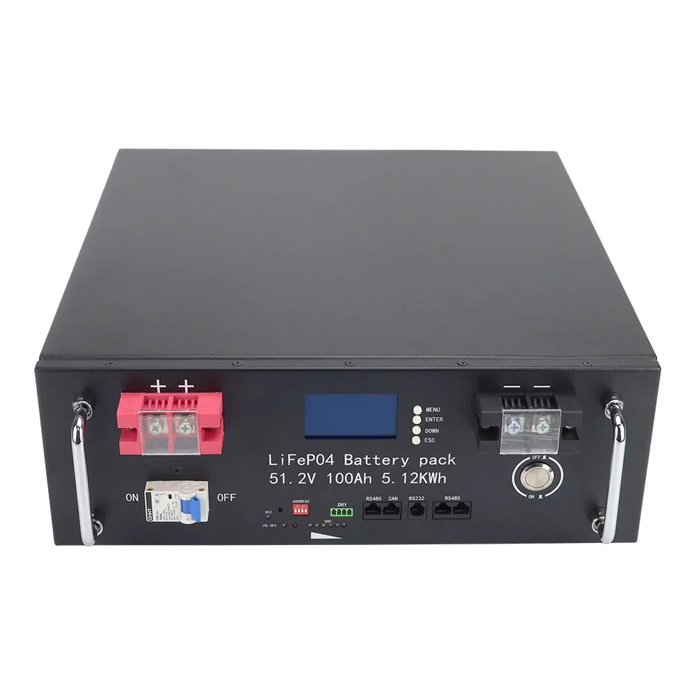 48V 100AH LiFePO4 Battery Pack Built-in BMS Lithium Iron Phosphate Cells For Replacing Most of Backup Power Home Energy Storage