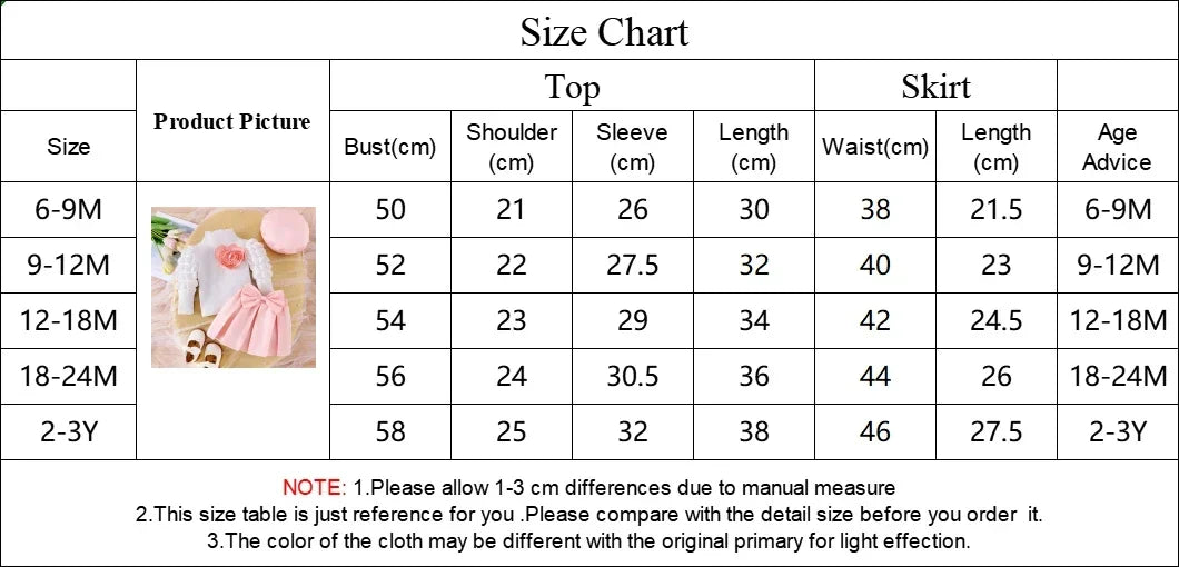 Baby Girl Outfit 0-3Y Pink Heart & Rose 3pcs Set High Neck Top Bow Skirt Hat Toddler Clothing Ensemble for Girls