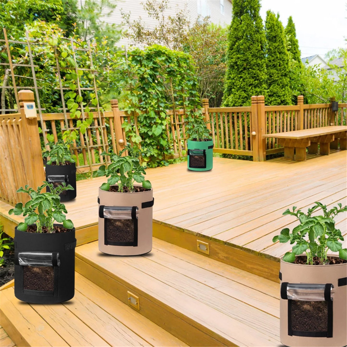 Diy Potato Growplanter Feltcloth Planting Container Bag Thicken Garden Pot Tools Home Garden Supplies Planter For Vegetables Hom