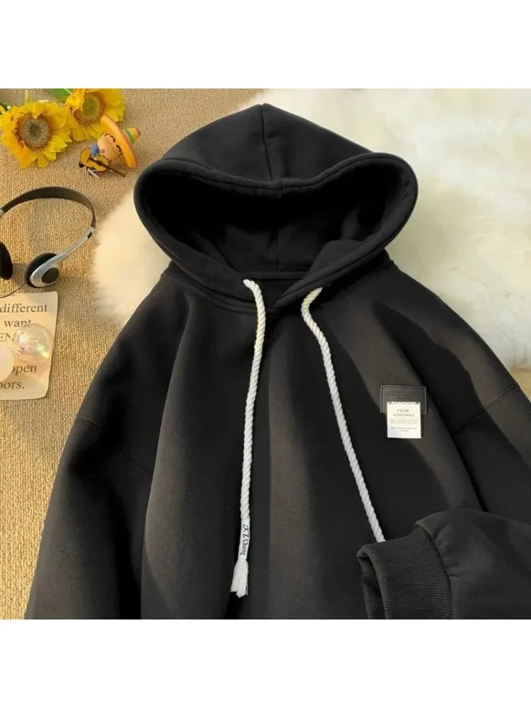 【M-8XL Hoodies】Men Oversized Fashion Loose Anime Crayon Shinchan Print Long Sleeve Couple Clothes