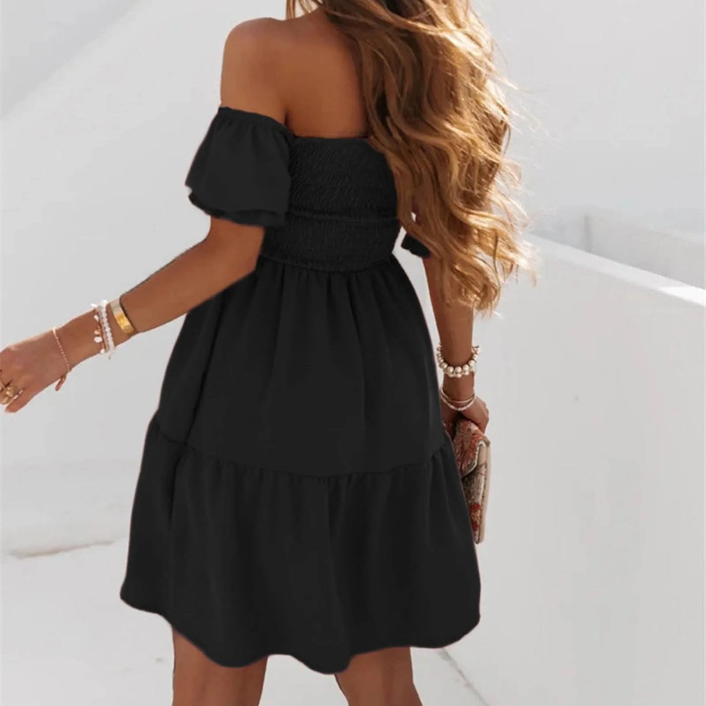 Dresses For Women 2024 Plus Size Summer Dresses For Women 2024 Midi Off Shoulder Puff Sleeve Dress Vestidos Verano Moda 2024