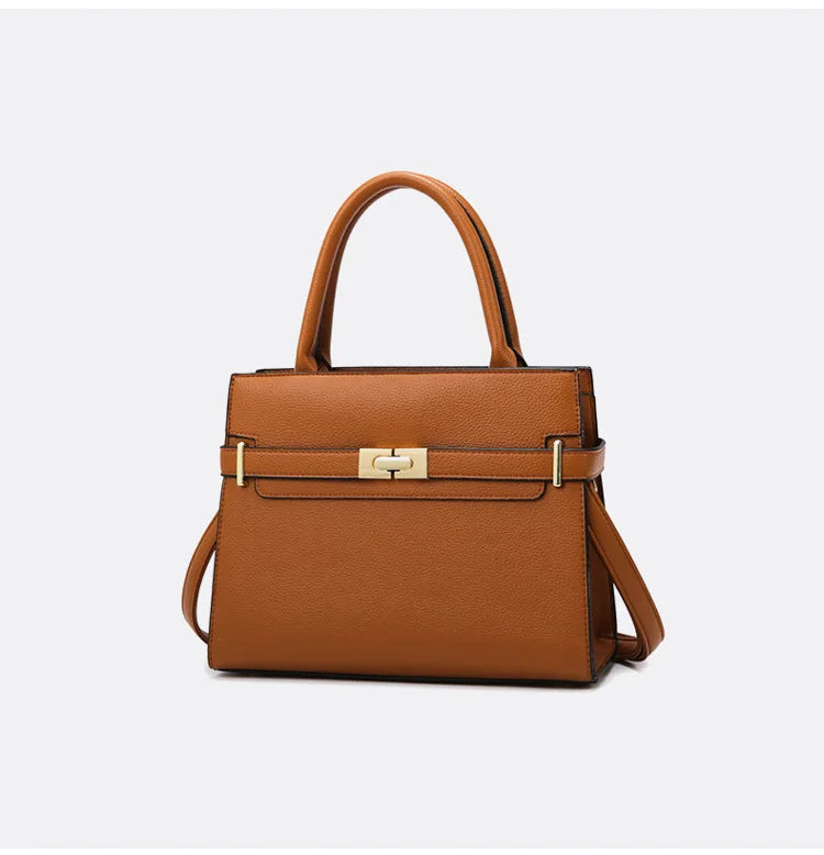 Women's soft leather handbag simple small square bag casual women's bucket bag fashionable single shoulder crossbody bag