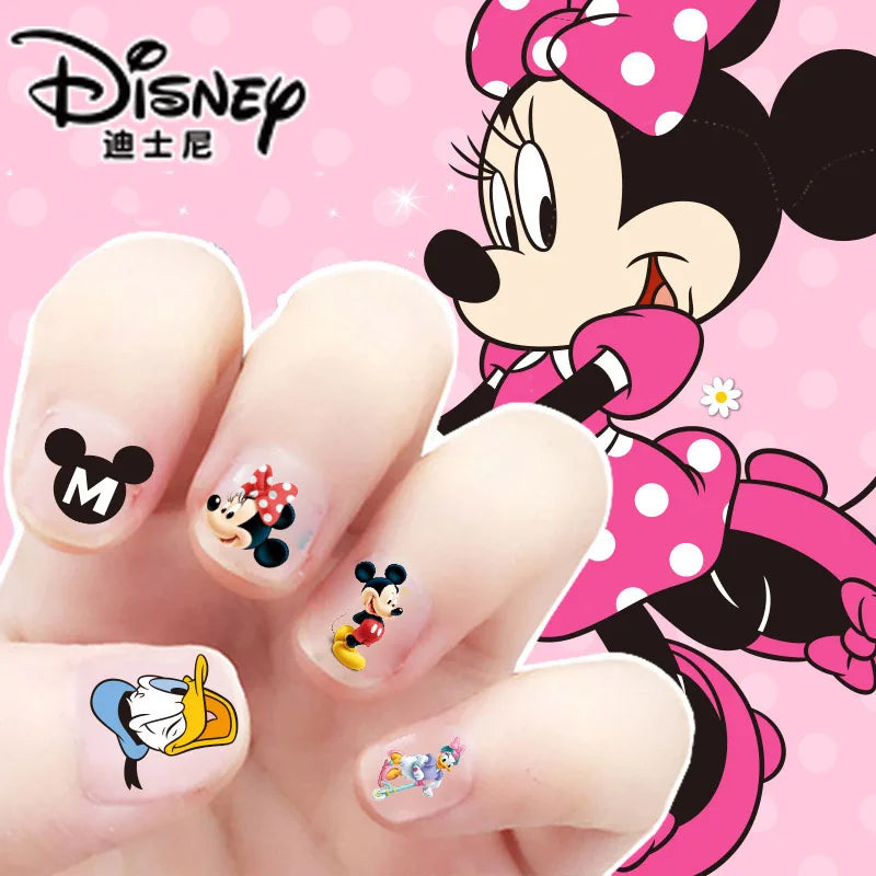 Disney girls cartoon frozen Makeup Toy Nail Stickers Toy Princess Mickey Minnie Mouse for kids gift