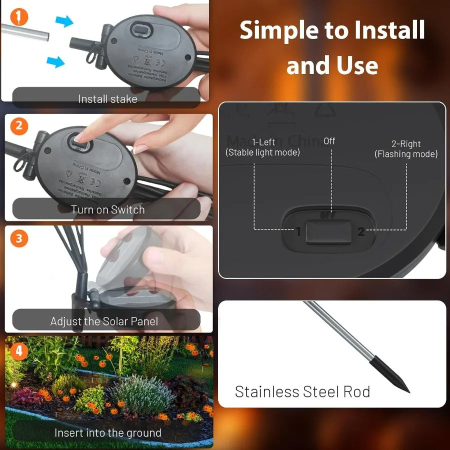 Solar Halloween Lights Outdoor Waterproof 2 Pack Orange Pumpkin Swaying LED Lamps for Thanksgiving and Halloween Garden Decor Y