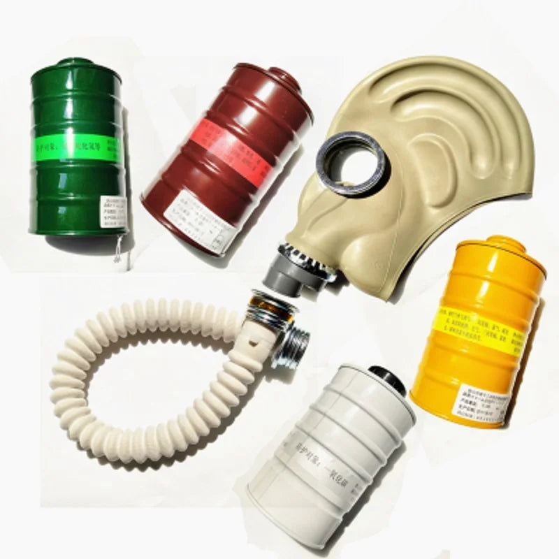 2 in 1 chemical gas mask respirator classic style rubber material full face protection industrial spray paint respirator