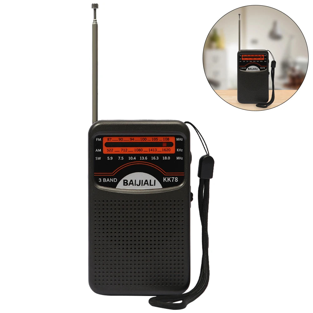 Outdoor Radio Dual Band Digital Radio SW/AM/FM Stereo Radio Battery Operated Telescopic Antenna for Indoor Outdoor Emergency Use