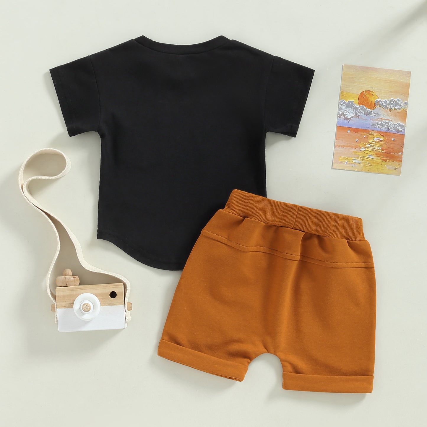2023-01-10 Lioraitiin 0-3Years Baby Boys 2Pcs Shorts Set Short Sleeve Crew Neck Stripes T-shirt with Elastic Waist Shorts
