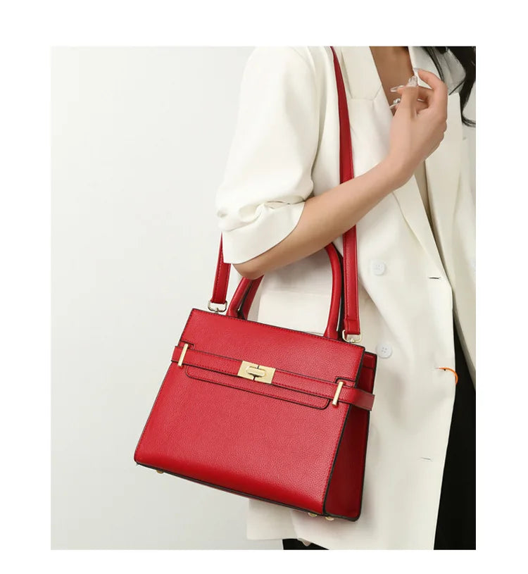 Women's soft leather handbag simple small square bag casual women's bucket bag fashionable single shoulder crossbody bag