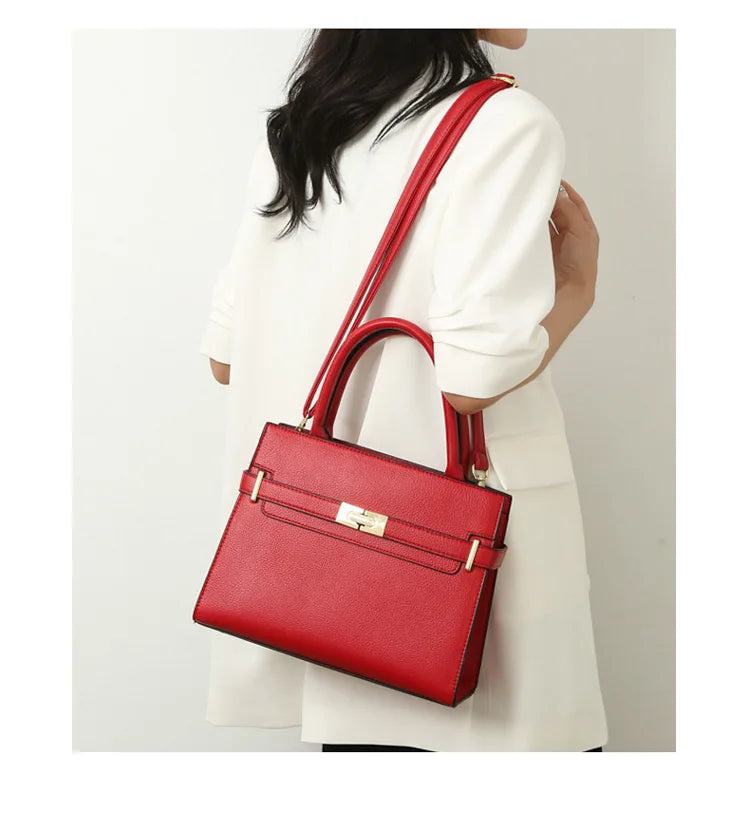 Women's soft leather handbag simple small square bag casual women's bucket bag fashionable single shoulder crossbody bag