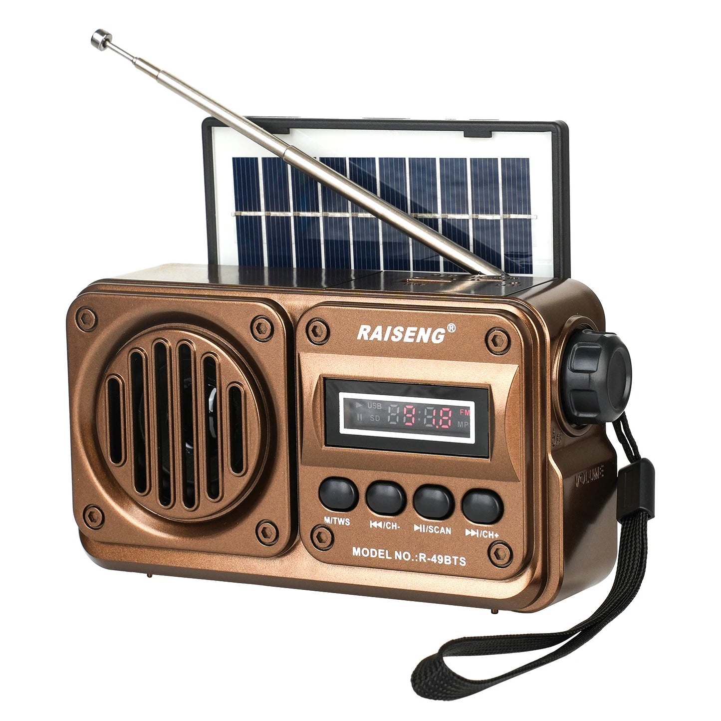 49BTS Wireless Bluetooth speaker MP3 playback FM radio Solar charging emergency radio full band high sensitivity