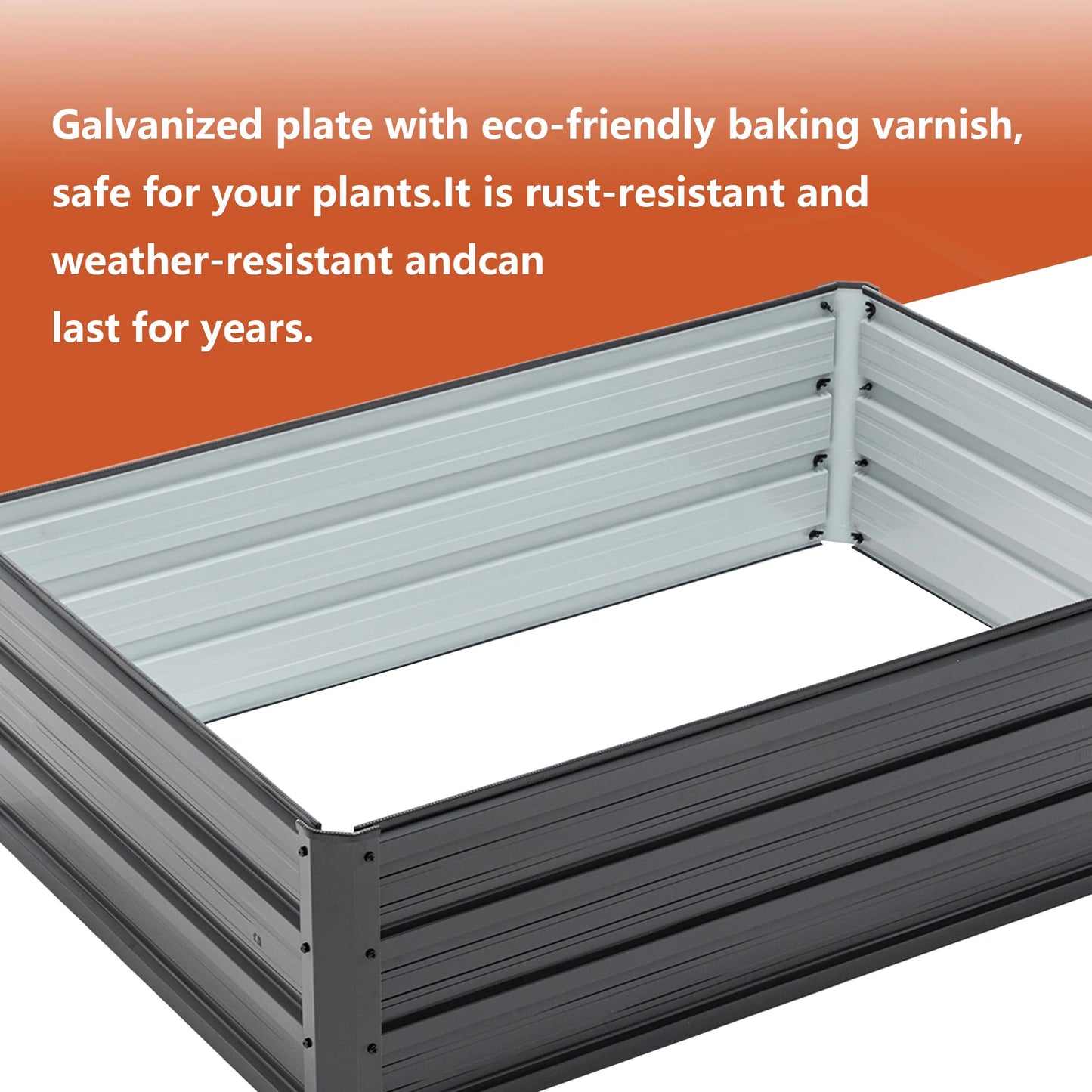 4x3x1ft Black Metal Raised Garden Bed – Galvanized Planter Box for Veggies, Flowers, Herbs