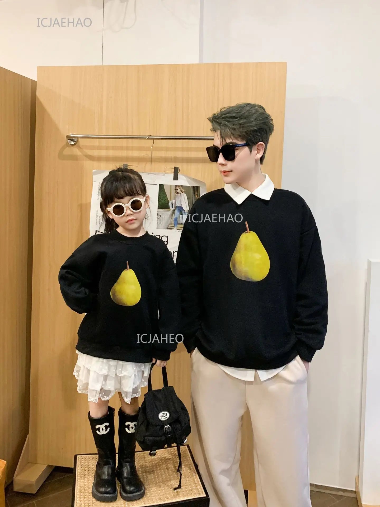 Black Family Matching Outfit New Mom and Daughter Dad and Son Casual Wear Boys Girls Kids Clothing Set Spring Autumn Clothes