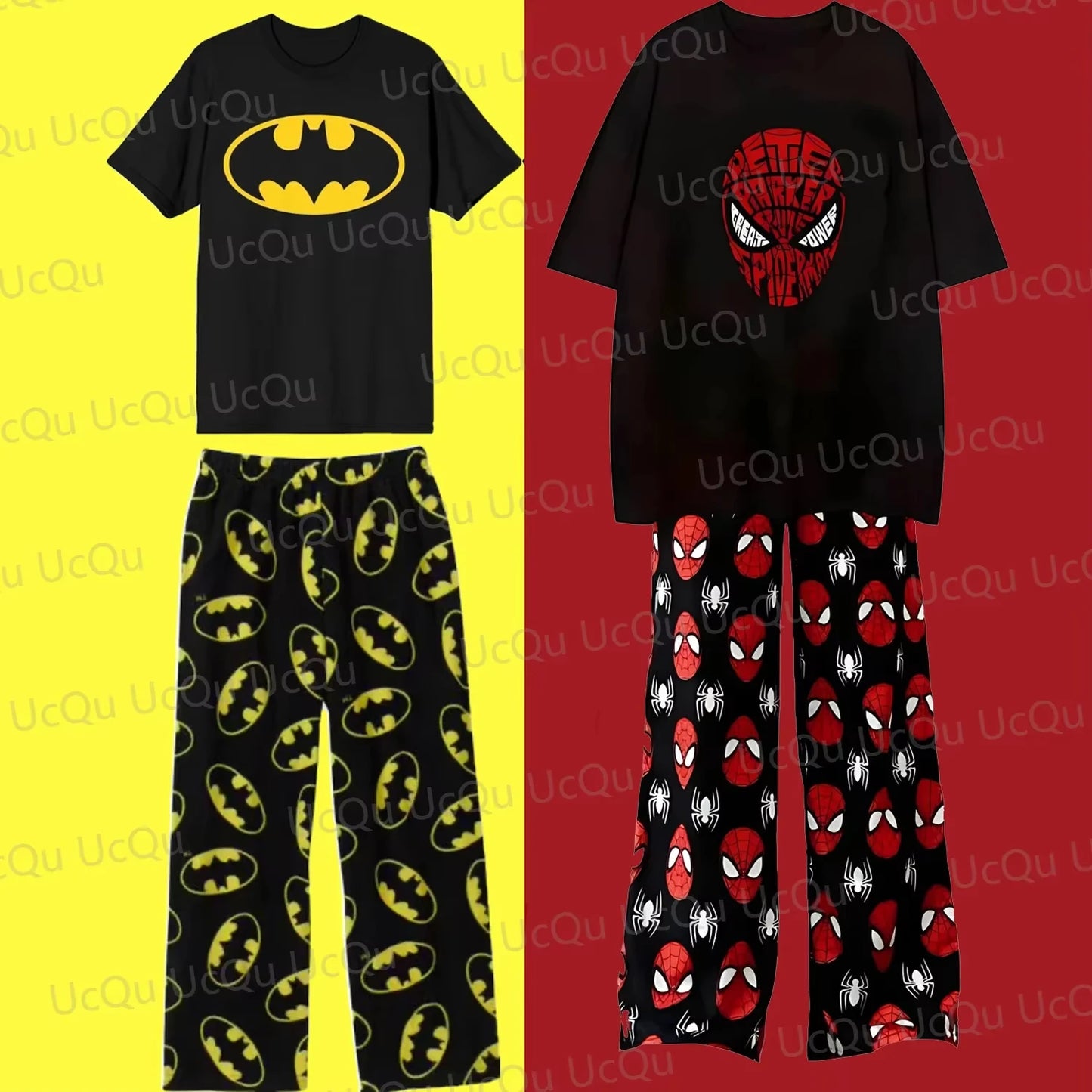 2025 Cartoon The Spiders & Bats Summer Cotton T-Shirt With Pajama pants Oversized Suit For Adult/Kids Couple Matching Clothes