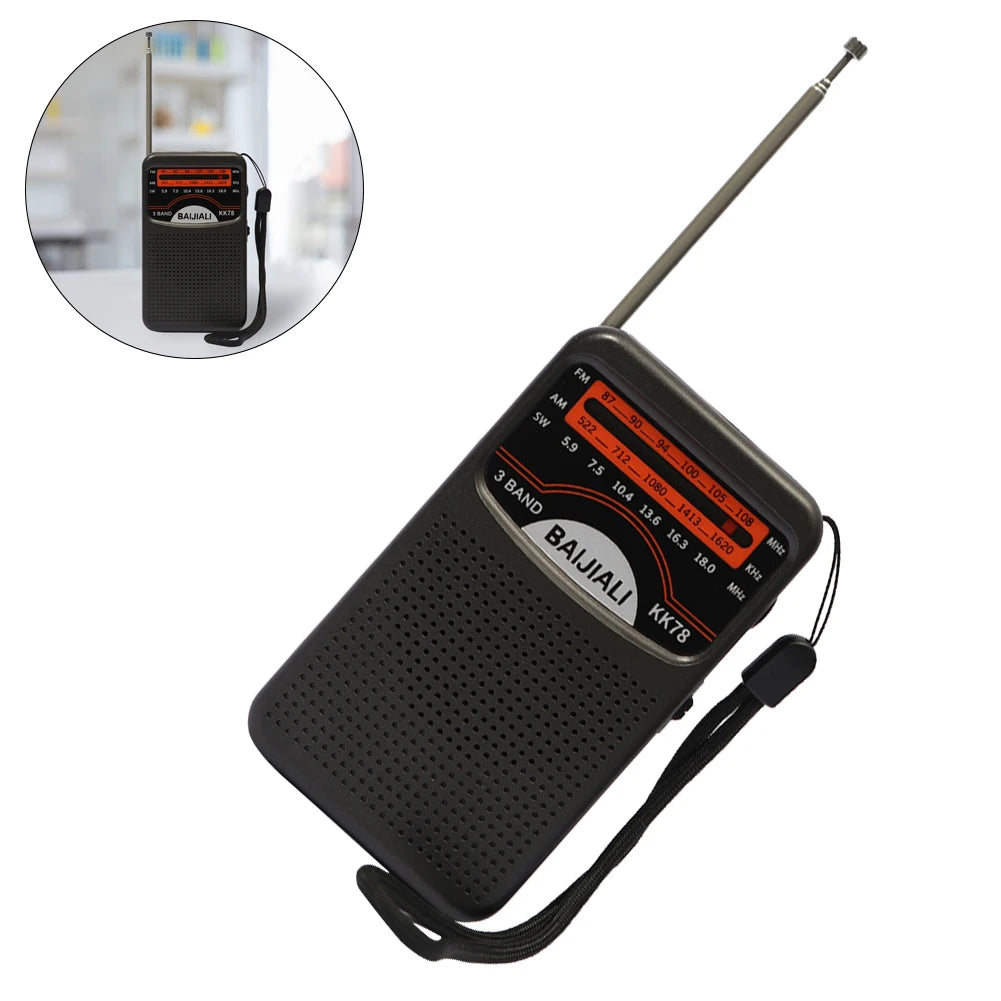 Outdoor Radio Dual Band Digital Radio SW/AM/FM Stereo Radio Battery Operated Telescopic Antenna for Indoor Outdoor Emergency Use