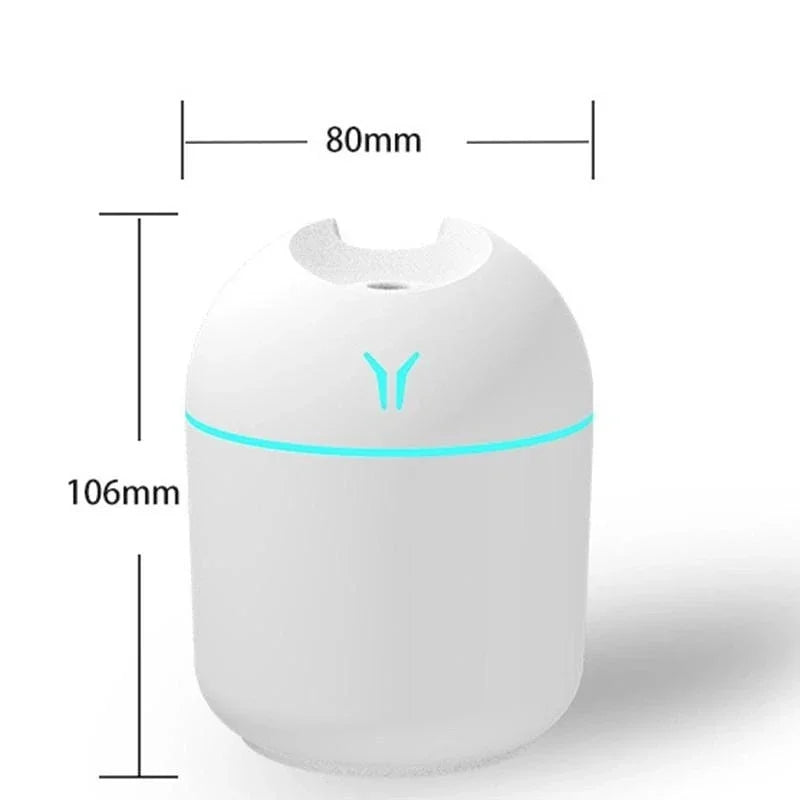 USB Mini Air Humidifier Baby Room 250ML Aroma Essential Oil Diffuser Car Ultrasonic Mute Mist Maker Diffuser LED Color Lamp