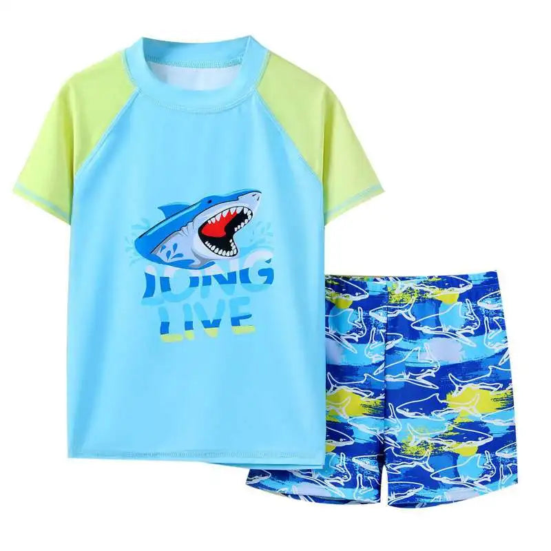 Summer Children Boys Sports Set Outdoor Short Sleeve Tops+ Shorts Suits Fashion Breathable Casual Clothes Sets