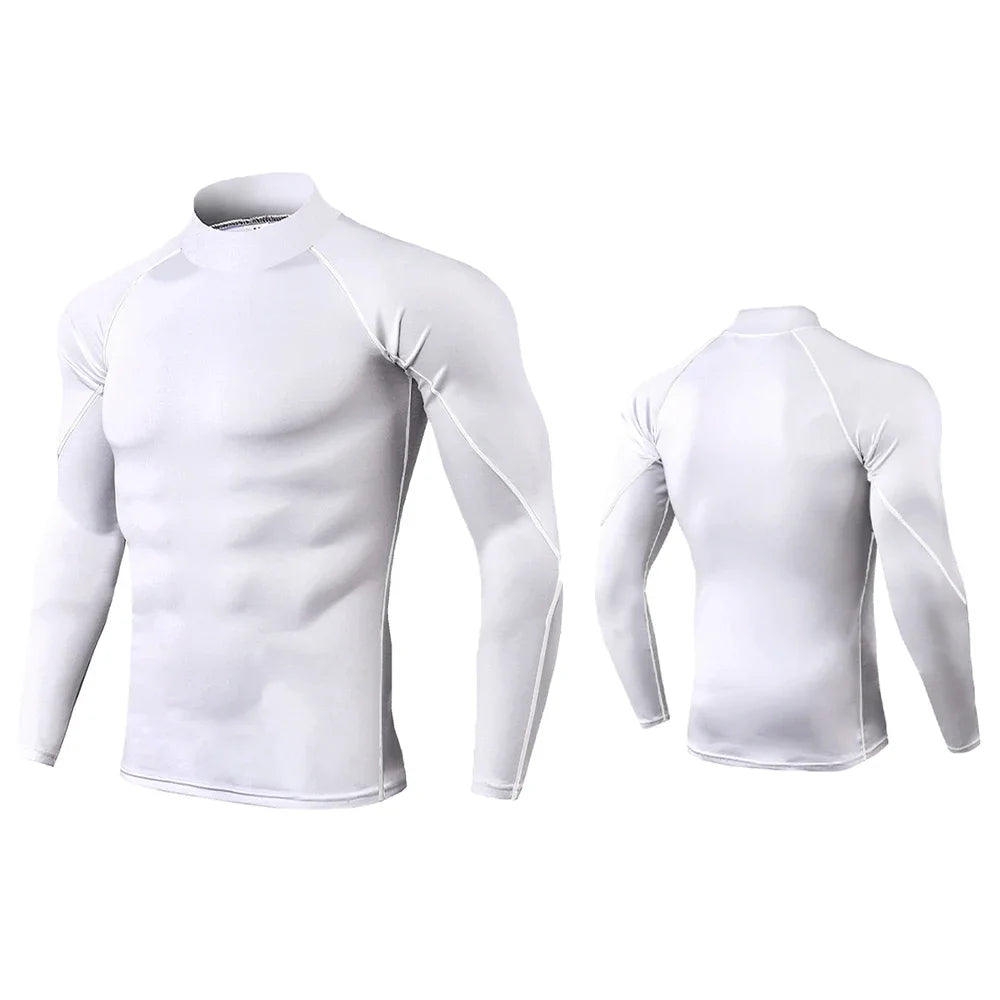 Winter Man Compression Shirt Cycling Clothing Warmth Shirt Warm Bottoming Shirt Men Compression T-Shirt Gym Sportswear 2024 New