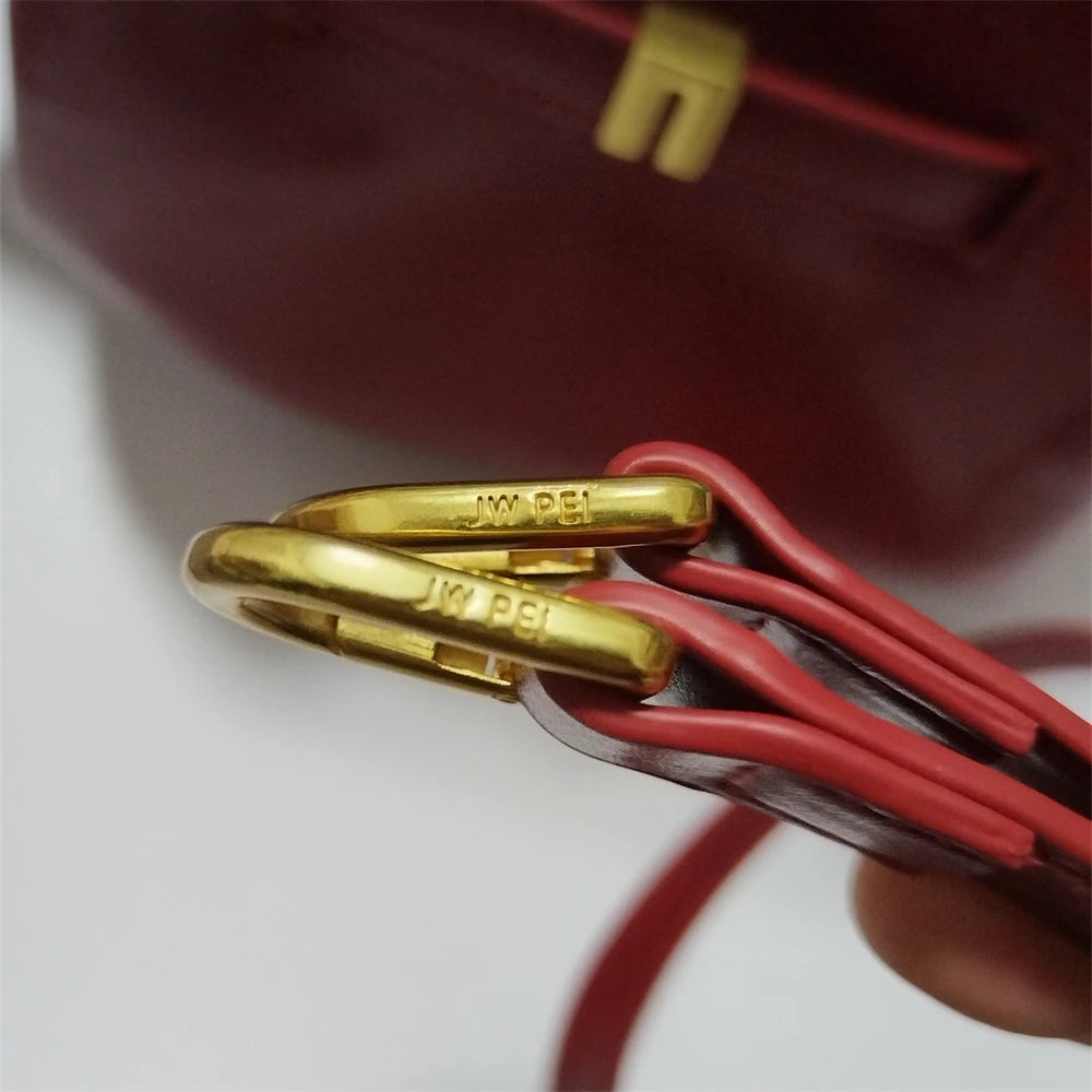 JW PEI 2025New Women's Canvas Brown Crossbody Shoulder Bag Mini Vegan Leather Tote Bag Handbag Dumpling Bag High Quality Leather