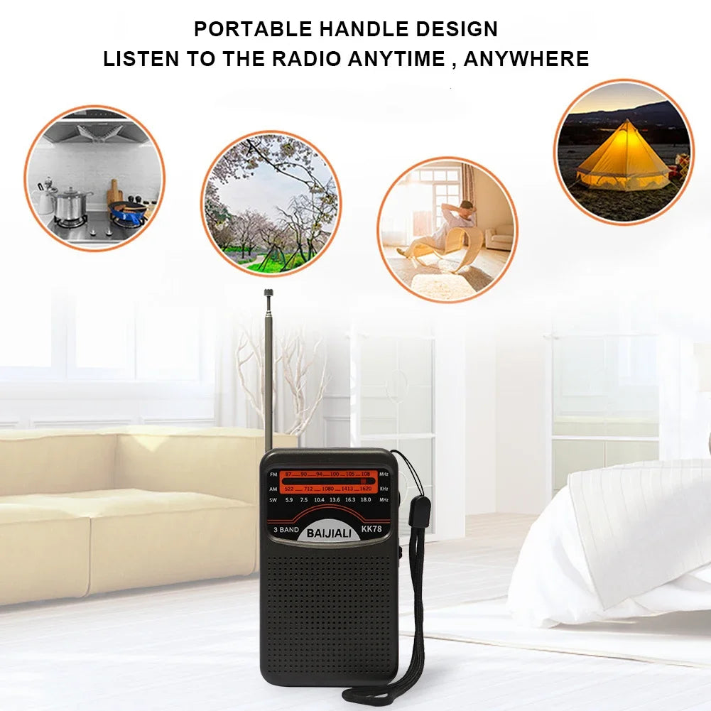 Mini Radio KK19 KK67 KK78 Portable Radio FM AM Battery Operated Handheld Built-in Speaker Radios For Running Walking Small Radio