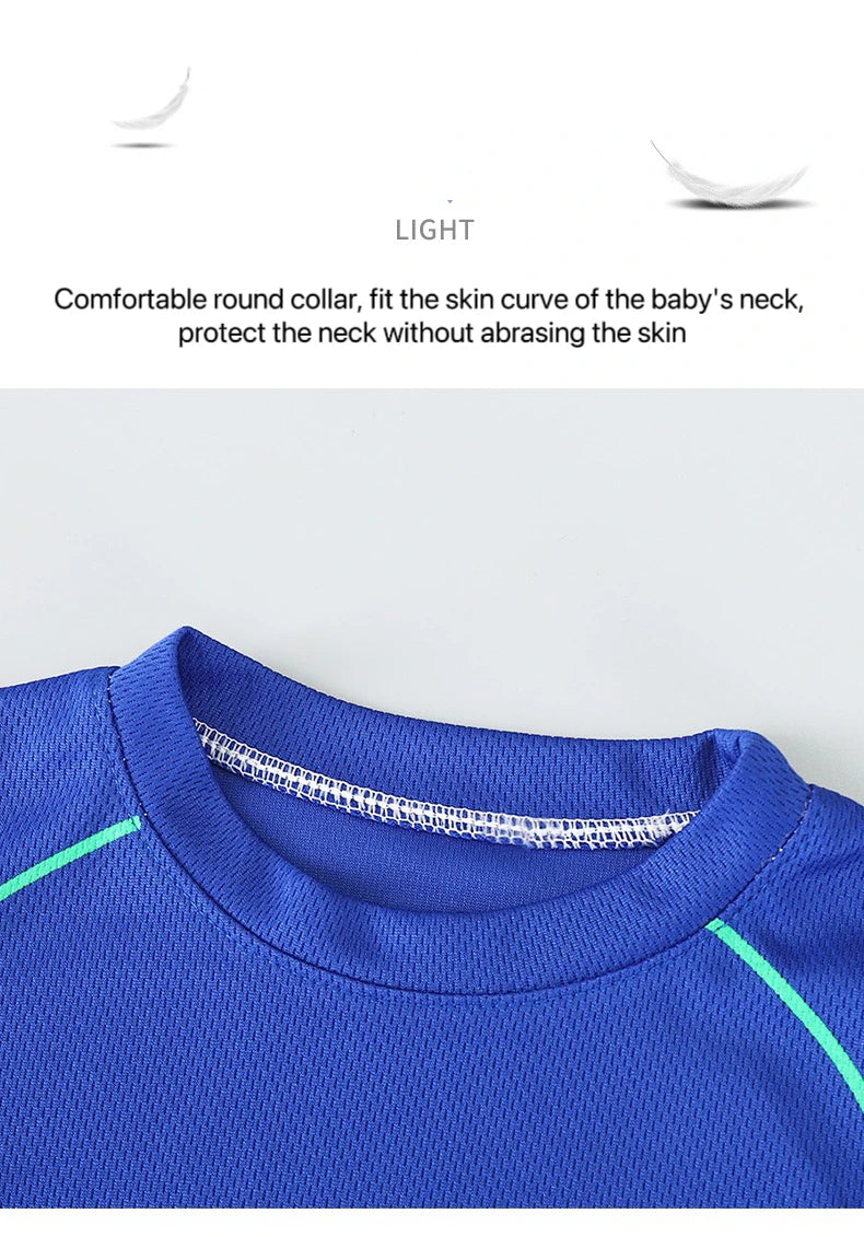 1Set Boy Girl Leisure Set Children Letter Quick Drying Short Sleeve Shorts Sets Summer Kid Clothes Baby Tee+Short Pant Tracksuit
