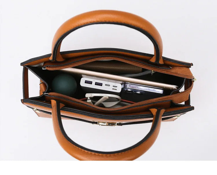 Women's soft leather handbag simple small square bag casual women's bucket bag fashionable single shoulder crossbody bag