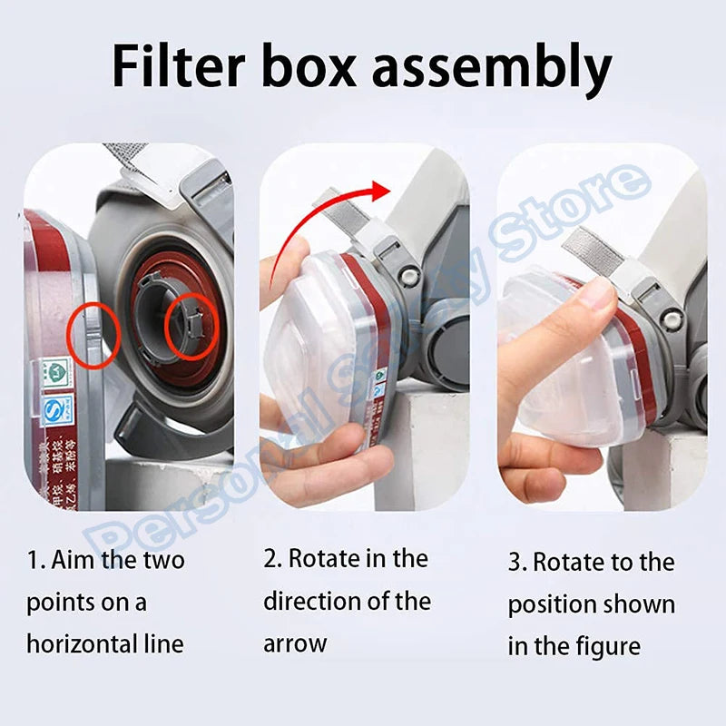 6300 Gas Mask Half-face Dust Shield Anti-fog Safety Goggles 6001 Cartridges Safety Respirator Mask Industrial Labor Paint Spray