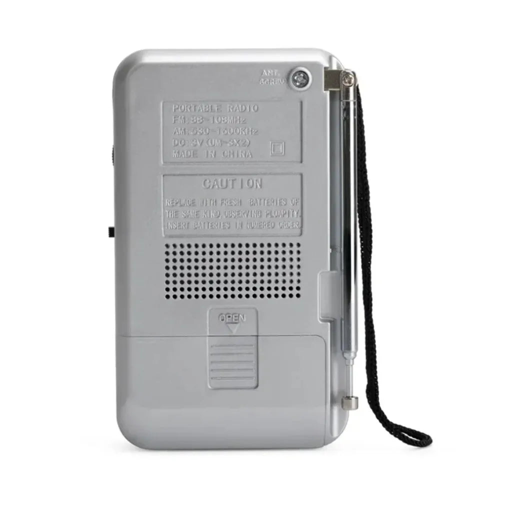 ICF-961 Portable Pocket Radios AM FM 3.5mm AUX Mini Walkman 2 x AA Battery Outdoor Stereo Radio for Walking Hiking Camping