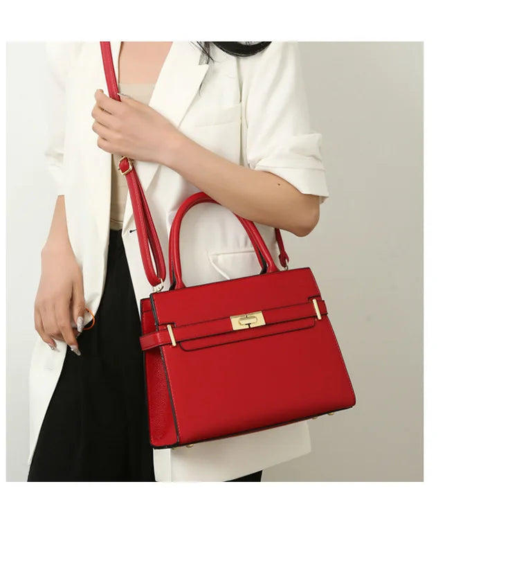 Women's soft leather handbag simple small square bag casual women's bucket bag fashionable single shoulder crossbody bag