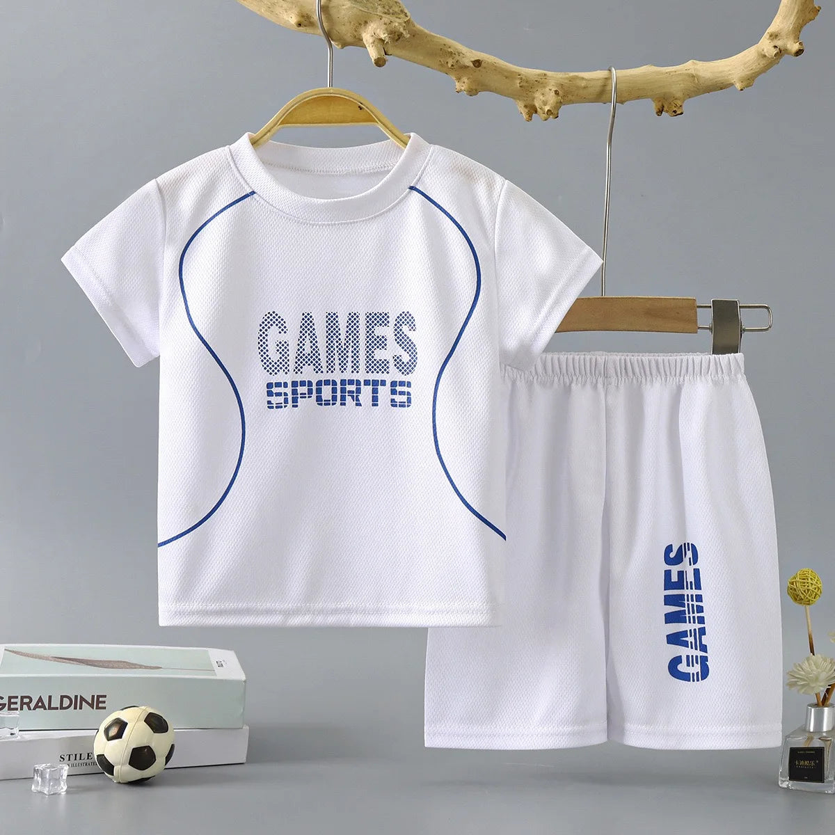 1Set Boy Girl Leisure Set Children Letter Quick Drying Short Sleeve Shorts Sets Summer Kid Clothes Baby Tee+Short Pant Tracksuit