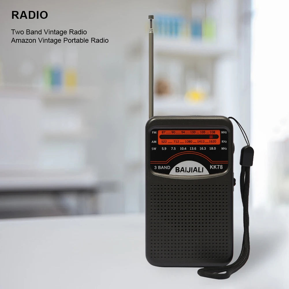 Outdoor Radio Dual Band Digital Radio SW/AM/FM Stereo Radio Battery Operated Telescopic Antenna for Indoor Outdoor Emergency Use
