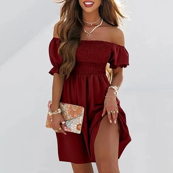 Dresses For Women 2024 Plus Size Summer Dresses For Women 2024 Midi Off Shoulder Puff Sleeve Dress Vestidos Verano Moda 2024