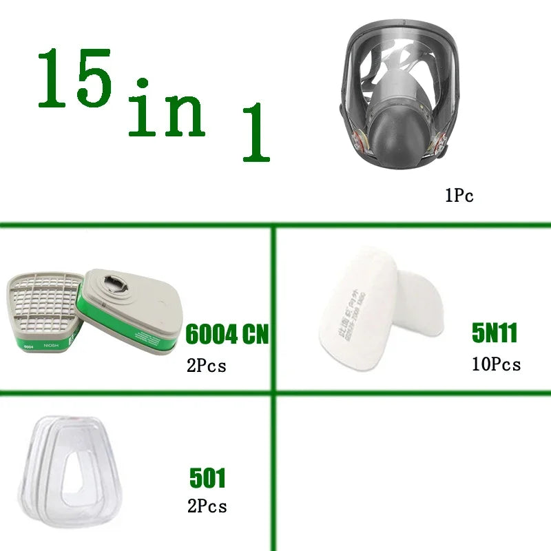Fog-Proof 6800 Full Face Gas Mask Respirator Sets Industrial Painting Spraying Respiration Safety Work Protective Respirador