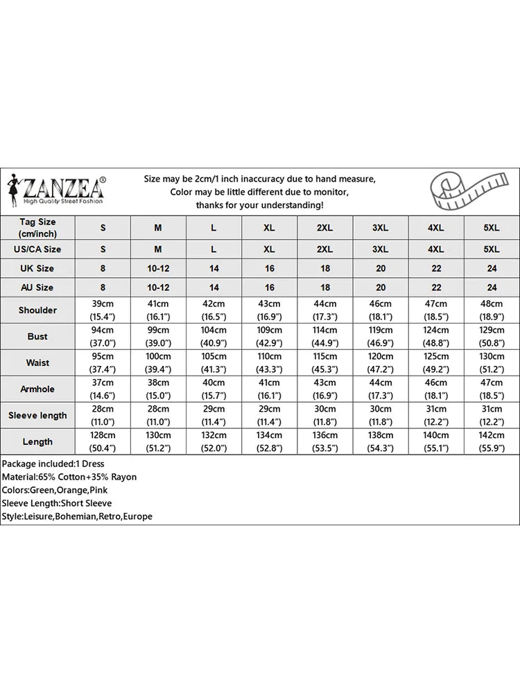 ZANZEA Short Sleeve Printing Maxi Dresses Casual Vacation Woman Bohemian A-line Robes Femme 2025 Summer Loose O-Neck Long Dress